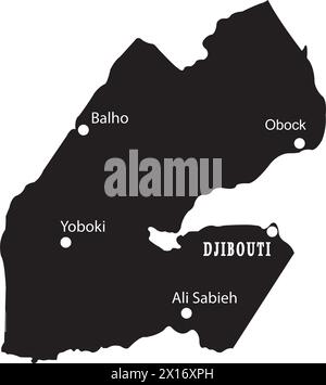 Carte du pays de Djibouti, fond de conception d'illustration vectorielle Illustration de Vecteur