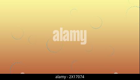 Image numérique de plusieurs icônes de lanceur flottant sur fond dégradé jaune Banque D'Images