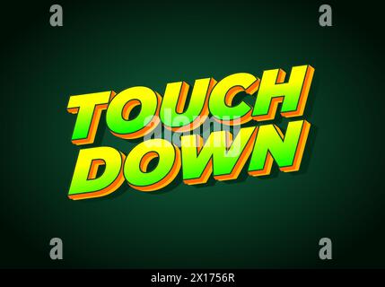 Appuyez vers le bas. Conception d'effet de texte dans une couleur accrocheuse avec effet de look 3D. Illustration de Vecteur