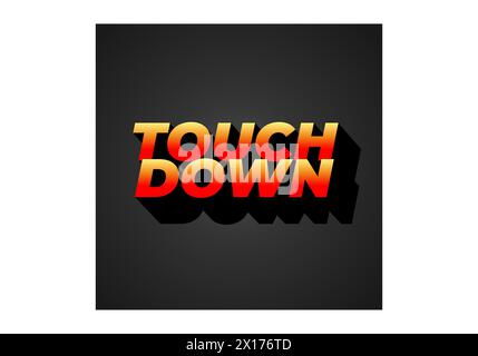 Appuyez vers le bas. Conception d'effet de texte dans une couleur accrocheuse avec effet de look 3D. Illustration de Vecteur
