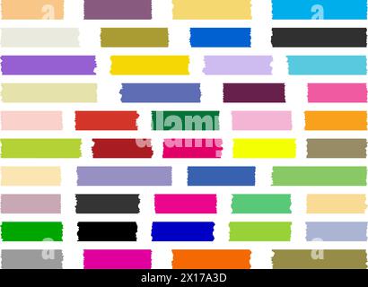 autocollants de post-note vectorielle. autocollants en papier à bande colorée. rubans adhésifs. rubans adhésifs en papier isolés sur fond blanc Illustration de Vecteur