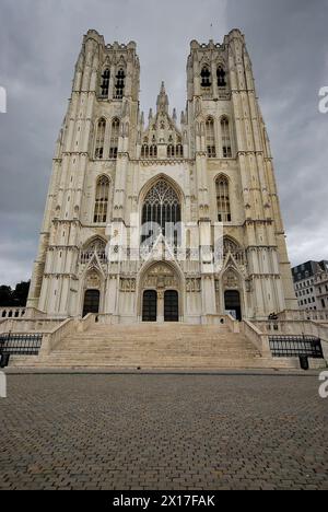 Cathédrale Saint Michel et Gudule, Bruxelles, Belgique Banque D'Images