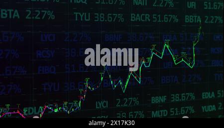 Image du traitement des données financières et de l'enregistrement des statistiques Banque D'Images