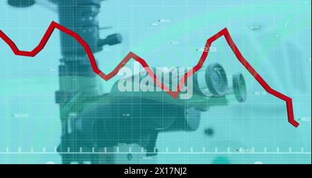 Image du traitement des données et du brin d'adn au microscope Banque D'Images