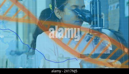 Image du traitement des données sur un médecin masculin souriant Banque D'Images