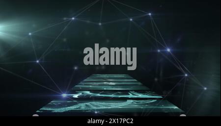 Image de barres de chargement, cercles, nombres, points connectés, graphiques sur plusieurs interfaces médicales Banque D'Images