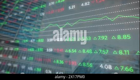 Image du traitement des données financières sur CityScape Banque D'Images