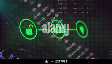 Image de nombres changeant au cours du traitement des données Banque D'Images