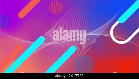 Image de formes et de taches lumineuses sur fond bleu Banque D'Images