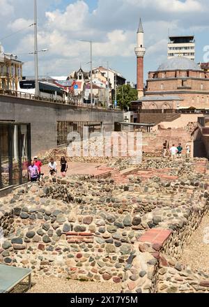 Serdica Sofia vestiges archéologiques de l'ancienne ville romaine et de la mosquée Banya Bashi site touristique point de repère à Sofia Bulgarie, Balkans Banque D'Images
