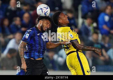 Bergame, Italie. 15 avril 2024. José dos Santos Ederson d'Atalanta lors du match de football Serie A entre Atalanta et Hellas Vérone au stade Gewiss, dans le nord de l'Italie - lundi 15 avril 2024. Sport - Soccer . (Photo de Spada/LaPresse) crédit : LaPresse/Alamy Live News Banque D'Images