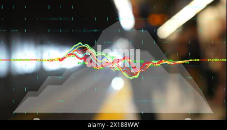 Image du traitement des données dans la ville la nuit Banque D'Images