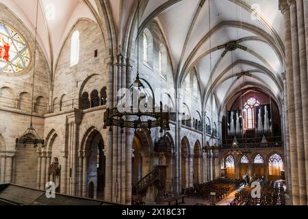 Intérieur, Basel Minster, Bâle, Canton de Bâle-ville, Suisse Banque D'Images