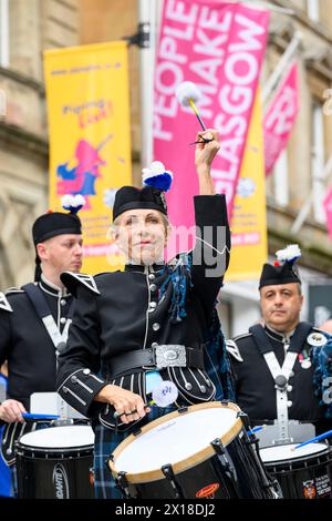 Le Royal Edinburgh Military Tattoo Glasgow Piping Live Pipers Trail Banque D'Images