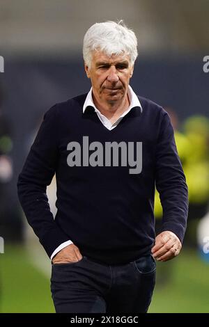 Bergame, Italie. 15 avril 2024. Gianpiero Gasperini d'Atalanta à la fin du match de football Serie A entre Atalanta et Hellas Vérone au stade Gewiss, dans le nord de l'Italie - lundi 15 avril 2024. Sport - Soccer . (Photo de Spada/LaPresse) crédit : LaPresse/Alamy Live News Banque D'Images