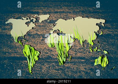 Carte du monde décrit environ avec fond blanc Banque D'Images