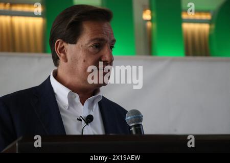 Non exclusif : 15 avril 2024, Mexico, Mexique : le candidat à la tête du gouvernement de Mexico pour le parti Movimiento Ciudadano, Salomón CH Banque D'Images