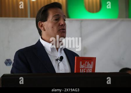 Non exclusif : 15 avril 2024, Mexico, Mexique : le candidat à la tête du gouvernement de Mexico pour le parti Movimiento Ciudadano, Salomón CH Banque D'Images