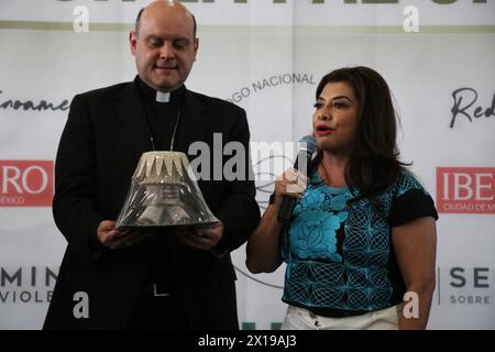 Non exclusif : 15 avril 2024, Mexico, Mexique : le candidat au poste de chef du gouvernement de Mexico pour la coalition « Juntos Hagamos Historia », C. Banque D'Images