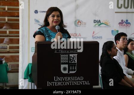 Non exclusif : 15 avril 2024, Mexico, Mexique : le candidat au poste de chef du gouvernement de Mexico pour la coalition « Juntos Hagamos Historia », C. Banque D'Images