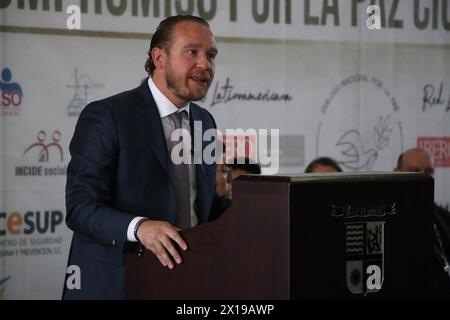 Non exclusif : 15 avril 2024, Mexico, Mexique : le candidat à la tête du gouvernement de Mexico pour la coalition « va X CDMX », Santiago Taboad Banque D'Images