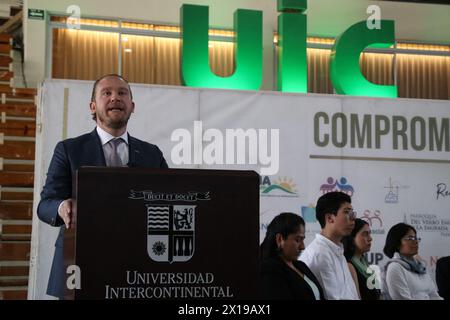 Non exclusif : 15 avril 2024, Mexico, Mexique : le candidat à la tête du gouvernement de Mexico pour la coalition « va X CDMX », Santiago Taboad Banque D'Images