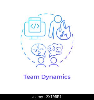 Icône de concept de dégradé bleu Team Dynamics Illustration de Vecteur