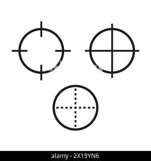 Cibles de réticule définies. Précision et concept de mise au point. Collection de réticules de visée. Illustration vectorielle. SPE 10. Illustration de Vecteur