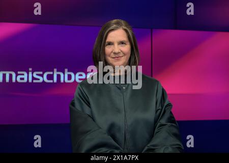 Berlin, Allemagne. 15 avril 2024. Katrin Goering-Eckardt, B 90/Gruene (vice-présidente du Bundestag), invitée à - maischberger, discours politique, TV, format, avec la présentatrice - Sandra Maischberger, Das Erste, 15 avril 2024, crédit : HMB Media/Uwe Koch/Alamy Live News Banque D'Images