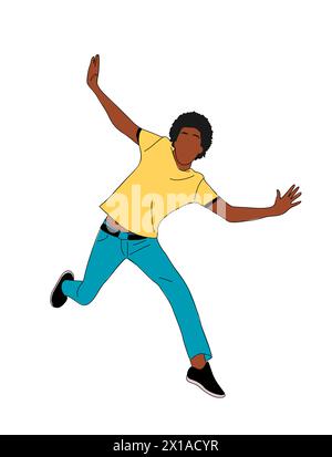 Vecteur de breakdance hip hop danseur adolescent isolé Illustration de Vecteur