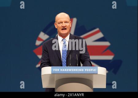 David Willetts, ministre d'État chargé des universités et des Sciences, s'adresse aux délégués lors de la Conférence conservatrice 2013, tenue à Manchester Central. Banque D'Images