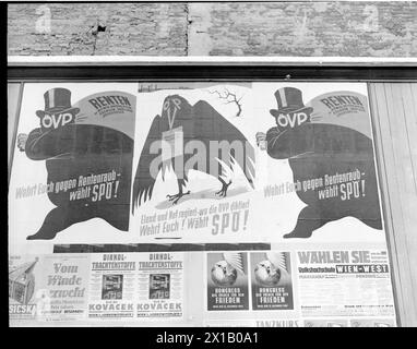 Élections, élections législatives 1953 : propagande de la gauche politique (Die Linke) à Vienne. Label de l'opposition populaire, 1953 - 19530101 PD1796 - Rechteinfo : droits gérés (RM) Banque D'Images