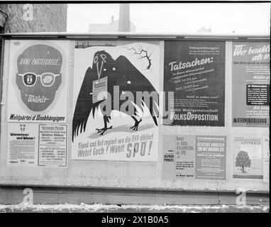 Élections, élections législatives 1953 : propagande de la gauche politique (Die Linke) à Vienne. billboard, 1953 - 19530101 PD1794 - Rechteinfo : droits gérés (RM) Banque D'Images