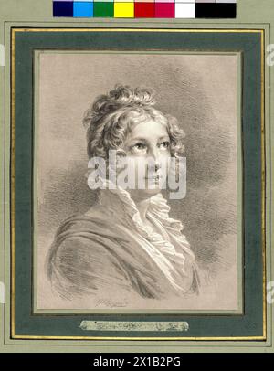 Le Portrait d'une dame, lithographie avec hauteurs blanches de Vincent George Kininger d'après une peinture de Heinrich Friedrich Fueger, 1820 - 18200101 PD0487 - Rechteinfo : droits gérés (RM) Banque D'Images