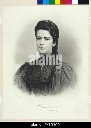 Elisabeth, impératrice d'Autriche, héliographie du collège géographique militaire impérial et royal basée sur un studio de photographie C. Pietzner. Fac-similé de la signature, - 19300101 PD22121 - Rechteinfo : droits gérés (RM) Banque D'Images