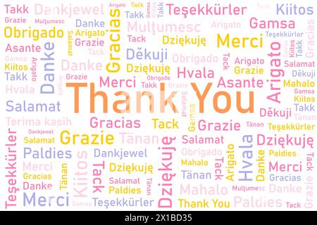 Thank you languages colorful concept design. Thank you phrase international design. Illustration de Vecteur