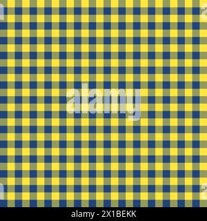Motif sans couture plaid bleu jaune. Illustration vectorielle traditionnelle de motif. Imprimé mode sans coutures. Illustration de Vecteur