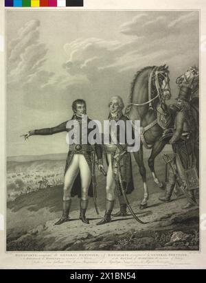 Napoléon et le général Berthier dans la bataille de Marengo, le 16.6,1800, gravure / pointillés d'Antoine Chardon d'après un tableau de Joseph Boze, - 18020101 PD0046 - Rechteinfo : droits gérés (RM) Banque D'Images