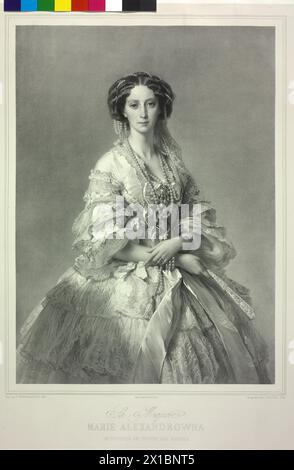 Marie, princesse de Hesse-Darmstadt, lithographie d'Alphonse Leon Noël d'après une peinture de Franz Xavier Winterhalter. Chine, - 18580101 PD0717 - Rechteinfo : droits gérés (RM) Banque D'Images