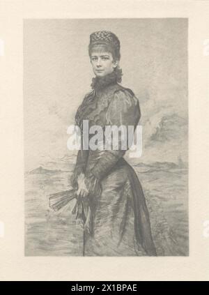 Elisabeth, impératrice d'Autriche, photographie à dessiner par Leopold Horovitz (d'après la photographie de Pietzner / Angerer) en jeton lors du meurtre d'Elisabeth, - 18990101 PD0666 - Rechteinfo : droits gérés (RM) Banque D'Images