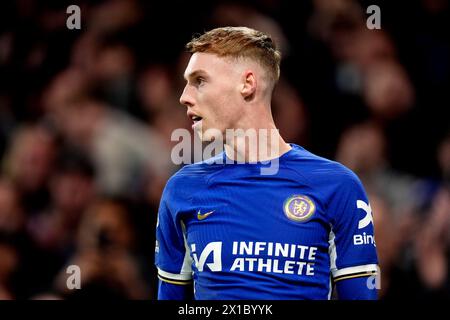 Cole Palmer de Chelsea lors du match de premier League à Stamford Bridge, Londres. Date de la photo : lundi 15 avril 2024. Banque D'Images