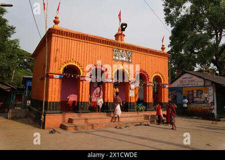 Les dévots de Bainan, un village situé à environ 60 kilomètres de Kolkata, célèbrent le festival de Gajan avec ferveur. Le festival hindou d'une semaine Banque D'Images