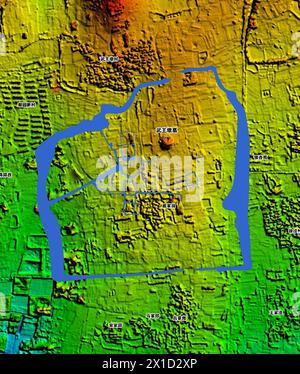 (240416) -- HUAINAN, 16 avril 2024 (Xinhua) -- cette photo montre une disposition de la tombe de Wuwangdun découverte à Huainan, dans la province de l'Anhui de l'est de la Chine. La tombe de Wuwangdun excavée dans la province d'Anhui, dans l'est de la Chine, a été confirmée comme la tombe la plus grande et la plus haute de l'ancien État de Chu datant de plus de 2 200 ans, a déclaré mardi l'Administration nationale du patrimoine culturel. L'administration a fait l'annonce lors d'une conférence de presse dans la ville de Huainan, ajoutant que la tombe découverte à Huainan est le plus complexe structurellement de son genre. (Reliques culturelles provinciales de l'Anhui et archéologie Banque D'Images