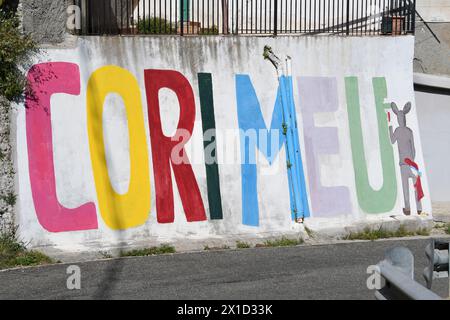 Fiumara Reggio Calabria Italie - Borgo Croce,murales Banque D'Images