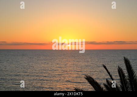 Tôt à la plage de Sotavento, lever de soleil à Costa Calma, Fuerteventura en Espagne Banque D'Images