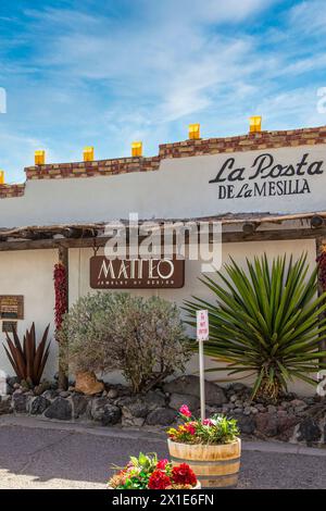 Devant le restaurant la Posta de la Mesilla à Mesilla, NM Banque D'Images