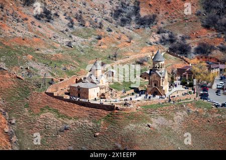 Vue de dessus du monastère de Noravank en Arménie Banque D'Images