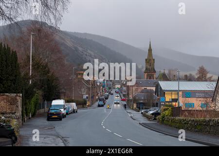 Innerleithen main Street (A72) Scottish Borders Banque D'Images