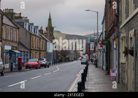 Innerleithen main Street (A72) Scottish Borders Banque D'Images