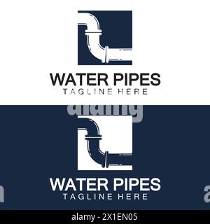 Modèle de conception d'icône de logo de tuyaux d'eau - vecteur Illustration de Vecteur